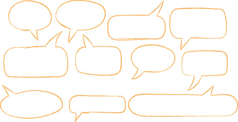 Obraz premium Collection of blank empty speech bubbles and thought clouds in various shapes and sizes on a light background