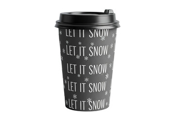 let it snow coffee cup with black lid