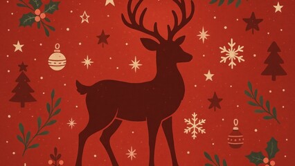 Festive reindeer Christmas illustration