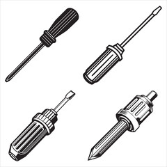 Fototapeta premium screwdriver set vector with a white background