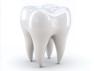 白く輝く立体的な歯の模型をシンプルな背景で表現した歯科医療と口腔ケアのイメージ