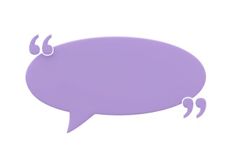 Pastel purple speech bubble PNG isolated on transparent background, quote marks for social media and communication