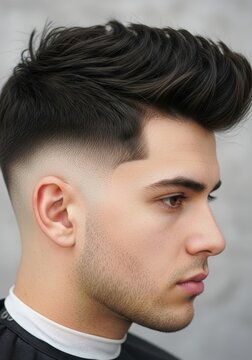 Modern fade haircut for men with textured top