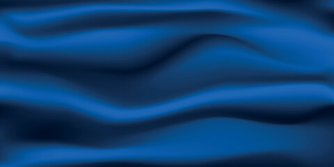 Silk blue background. Abstract vector pattern with copy space. Liquid wave texture, smooth drapery wallpaper. Wedding fabric, satin. Wavy design for banner, card, postcard, backdrop.
