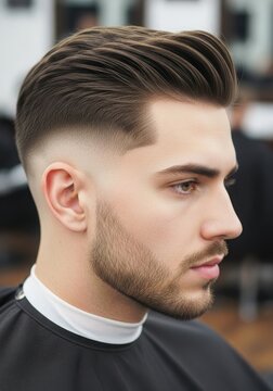 Modern fade haircut with textured top for men