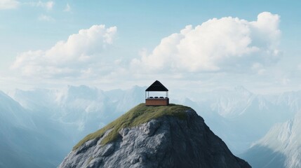 Mountain Peak Retreat Pavilion Perched Above the Clouds, Architecture, Scenery