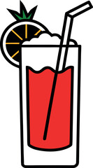 Bloody Mary Cocktail with Citrus Slice and Leaf Garnish