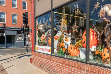 Salem, MA, US-October 15, 2025:Shop at the annual Haunted Happenings event held during the month of...