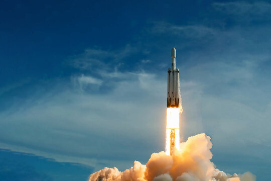 Launch space shuttle. Elements of this image furnished by NASA - Powered by Adobe