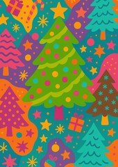Fototapeta premium Vibrant festive Christmas design