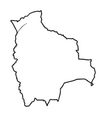 Obraz premium Black outline of bolivia's map, showing its geographical shape and borders.