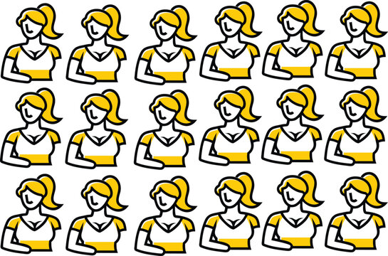 A cartoon vector set of people icons and children characters for fun illustration design