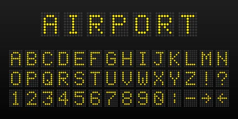Airport information display board LED dot matrix font © DG-Studio