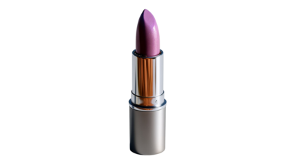 PNG of A vibrant purple lipstick with a shiny silver casing, perfect for a glamorous makeup look.