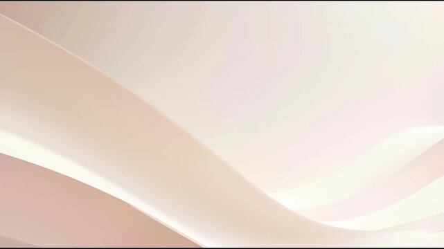 Abstract Soft Pink Wave Shapes Moving in Smooth Flow with Elegant Light and Shadow Play in Minimalist Setting