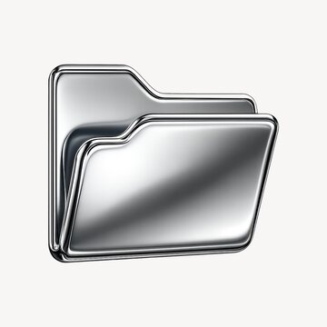 Sleek metallic folder icon illustration.