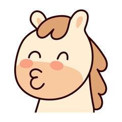 Happy cartoon horse with smiling expression