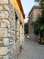 Flower-Adorned Stone Houses of Old datca , Aegean Street Beauty