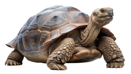 Galapagos turtle isolated on white background