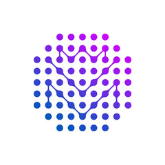 Digital Abstract Connected Lines and Dots Technology Icon Logo Design