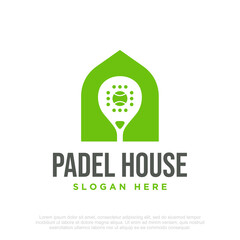 Padel House Icon Emblem Logo Template