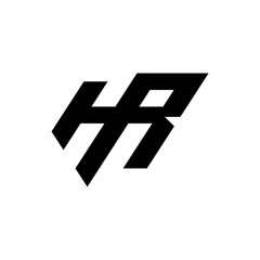 Monogram Initial Letter HR Logo. Creative Logotype design for business or company identity