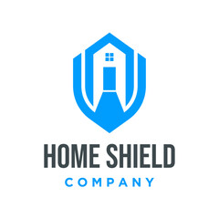 Smart House Home Shield Security Logo Template Design