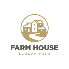 Farm House Ranch Badge Logo Template