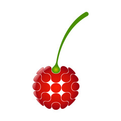 Tech cherry digital logo design icon. Cherry connection logo