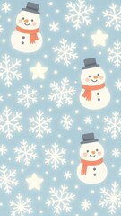 Cheerful snowmen winter wallpaper for mobile