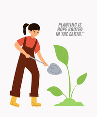 girl watering plants