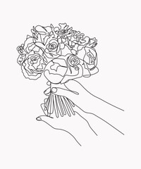 girl with a bouquet of flowers