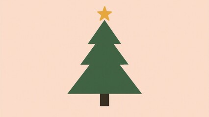 Obraz premium Minimalist Christmas tree wallpaper for desktop