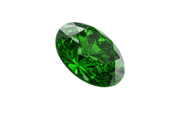 Fototapeta premium A green diamond is shown in a white background