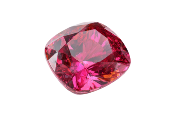 A large pink diamond sits on a white background