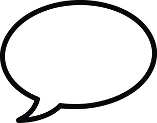 Empty Speech Bubble Outline on White Background talk bubble chat bubble