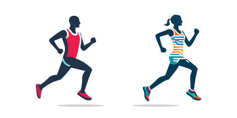 Running silhouette Logo with white background.