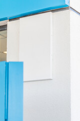 White information panel for pictograms and signage at a service station and refuelling point, perfect for graphic design mock-ups