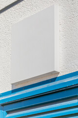 White information panel for pictograms and signage at a service station and refuelling point, perfect for graphic design mock-ups.