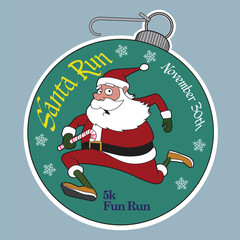 Santa runs in a holiday 5K event.