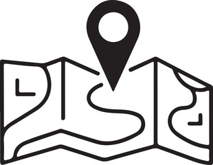 Geolocation icon vector illustration. Continuous one line drawing navigator. Single line art location mark. Map pin continuous one line drawing.
