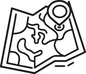 gps screen device icon in outline style , navigation map monitor icon sign vector illustration .
