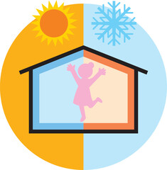 家で喜ぶ家主の女性