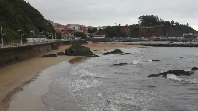 Candas beach in the Cantabrian sea, Asturias, Spain