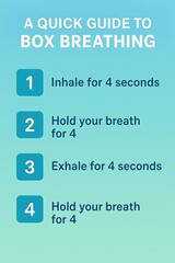 Step-by-Step Box Breathing Guide, a Social Media Story Infographic for Anxiety Relief
