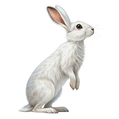 Obraz premium White hare standing 3d illustration png bunny pose png rabbit model png animated hare png cartoon bunny png wildlife animal png transparent background image