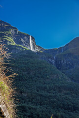 Waterfall in a fjord near Gudvangen, Norway