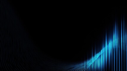 Abstract visual representation of sound waves in blue tones against a dark background, showcasing creative design elements in digital art and technology