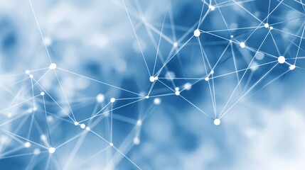 Fototapeta premium Abstract network connections with blue hues, representing technology, communication, and digital innovation in a visually striking design for modern applications