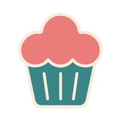 cupcake color icon vector on a white background
Vector icon on a white background